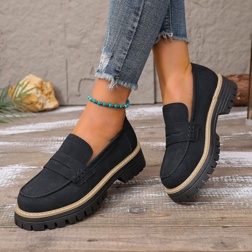 Damen Bequeme Mokassins mit robuster Sohle und elegantem Design EB