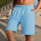 Herren Frottee-Shorts mit Fischgrätmuster