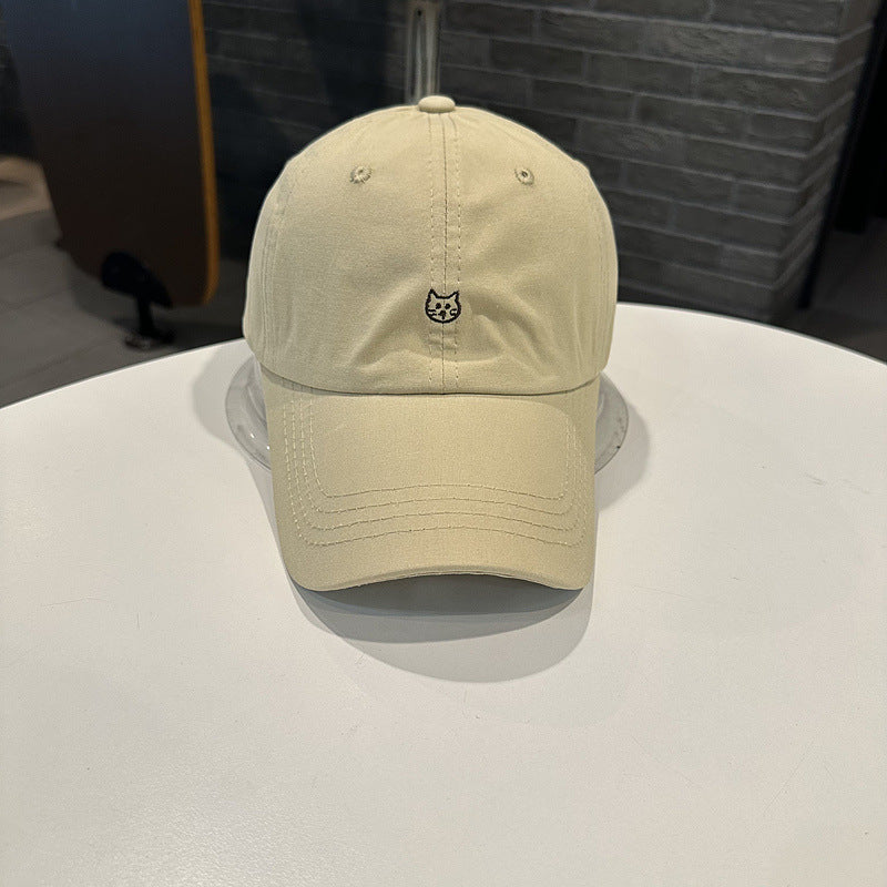 Damen Casual Baseballkappe mit Katzenstickerei