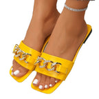 Damen Komfortable Sandalen mit funkelndem Kettenakzent EB