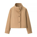 Damen elegante Kurzjacke mit hohem Kragen und dekorativen Knöpfen EB