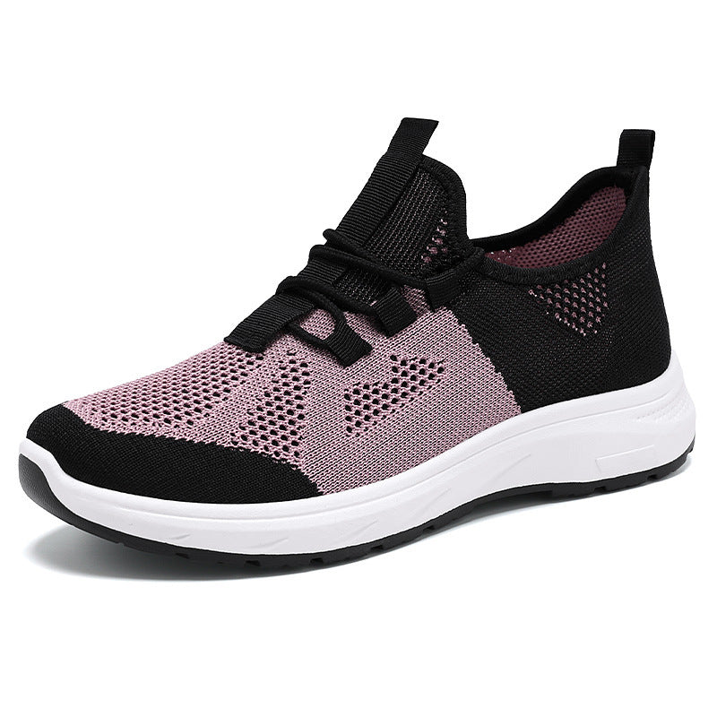 Damen atmungsaktive Laufschuhe mit elastischen Schnürsenkeln EB