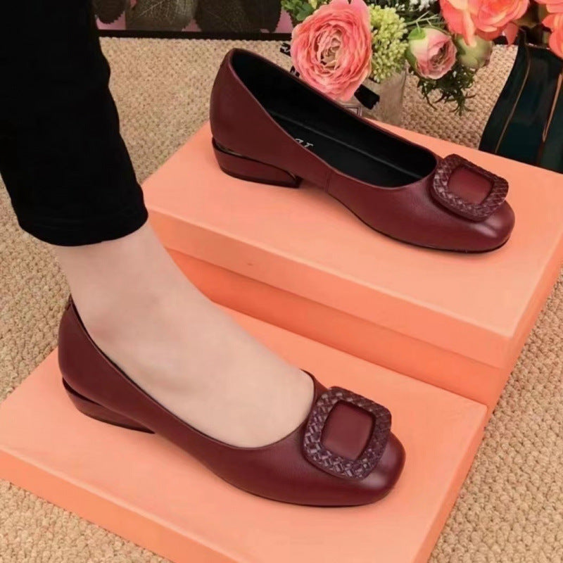 Damen Bequeme Ballerinas mit dekoren Schmuck-Ausschnitt EB