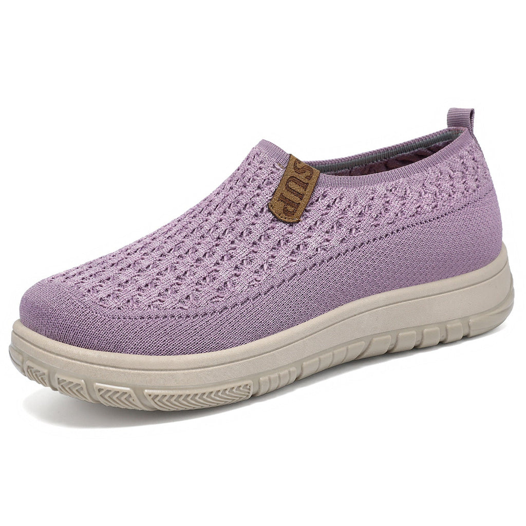 Damen Bequeme Slip-On Freizeitschuhe mit rutschfester Sohle und atmungsaktivem Obermaterial EB