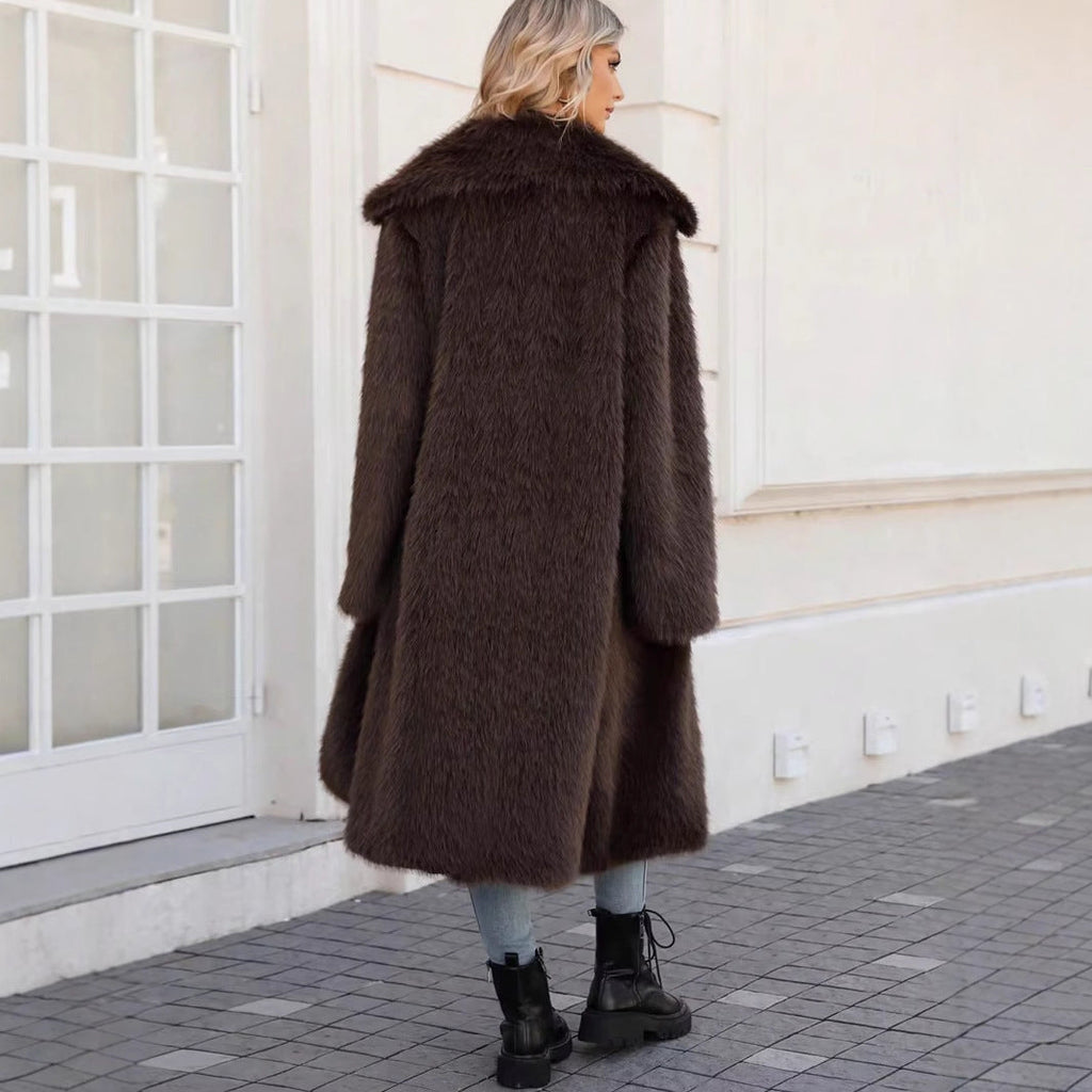 Damen Flauschiger Oversized-Mantel mit modernem Schnitt EB