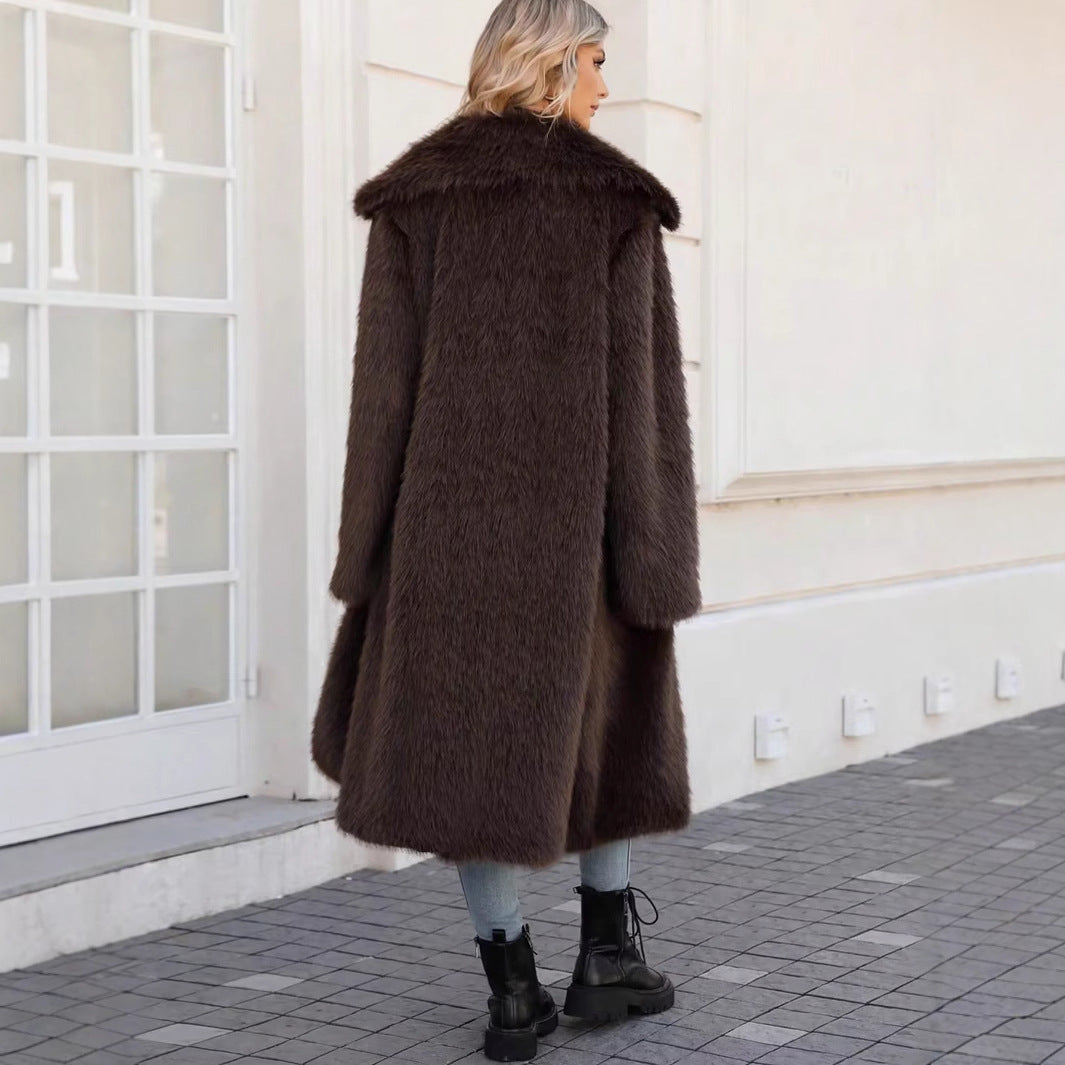 Damen Flauschiger Oversized-Mantel mit modernem Schnitt EB