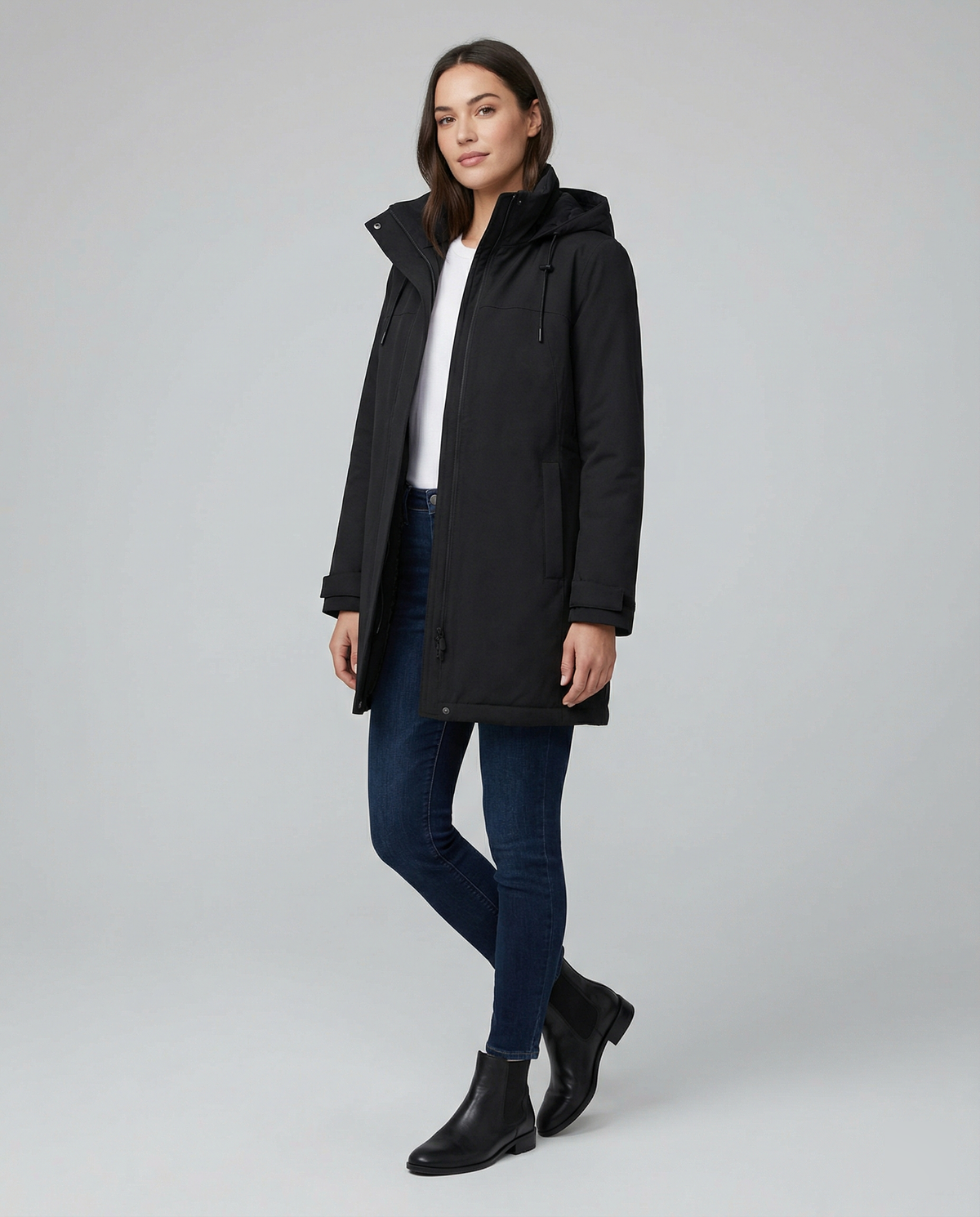 Übergangsjacke Damen sportlich Parka mit Taschen