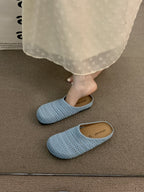 Damen bequeme Slipper aus atmungsaktivem Textilmaterial EB