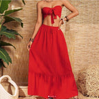 Damen Bandeau Zweiteiler mit weitem Rock EB