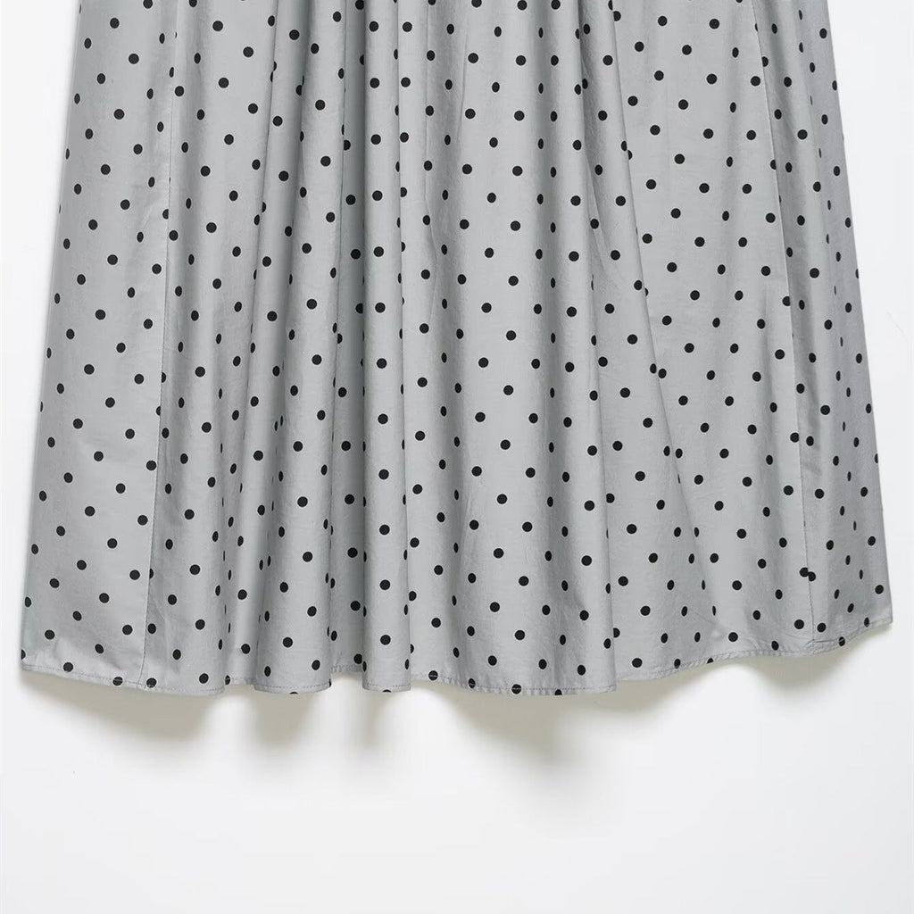 Damen Midi-Rock mit verspieltem Punkte-Design und elastischem Taillenzug EB