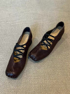 Damen Ballerinas mit modischem Schnür-Design und eleganter Passform EB
