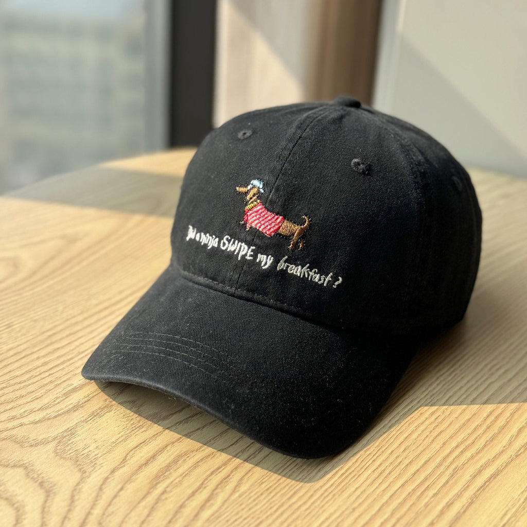Dackel-Baseballkappe mit Stickerei