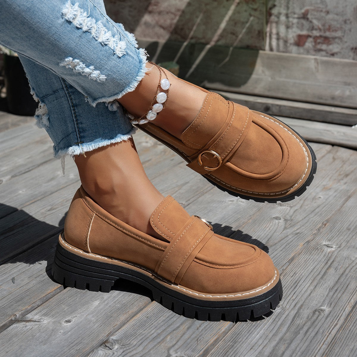 Damen bequeme Mokassins mit modischem Design EB