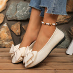 Damen Ballerinas mit stilvollem Schleifenakzent und elastischer Sohle EB