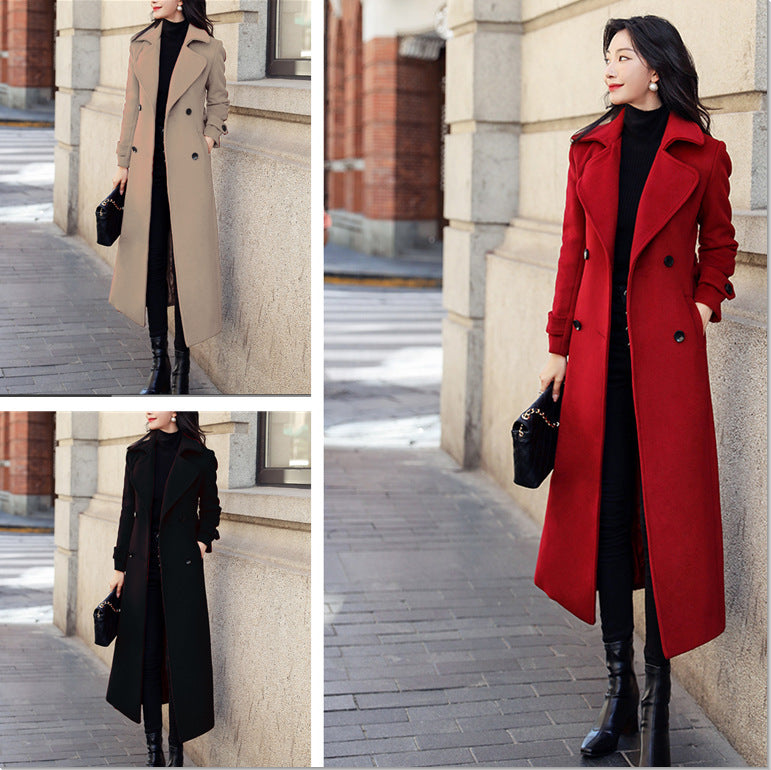 Damen eleganter Trenchcoat mit doppelter Knopfreihe und praktischem Schnitt EB