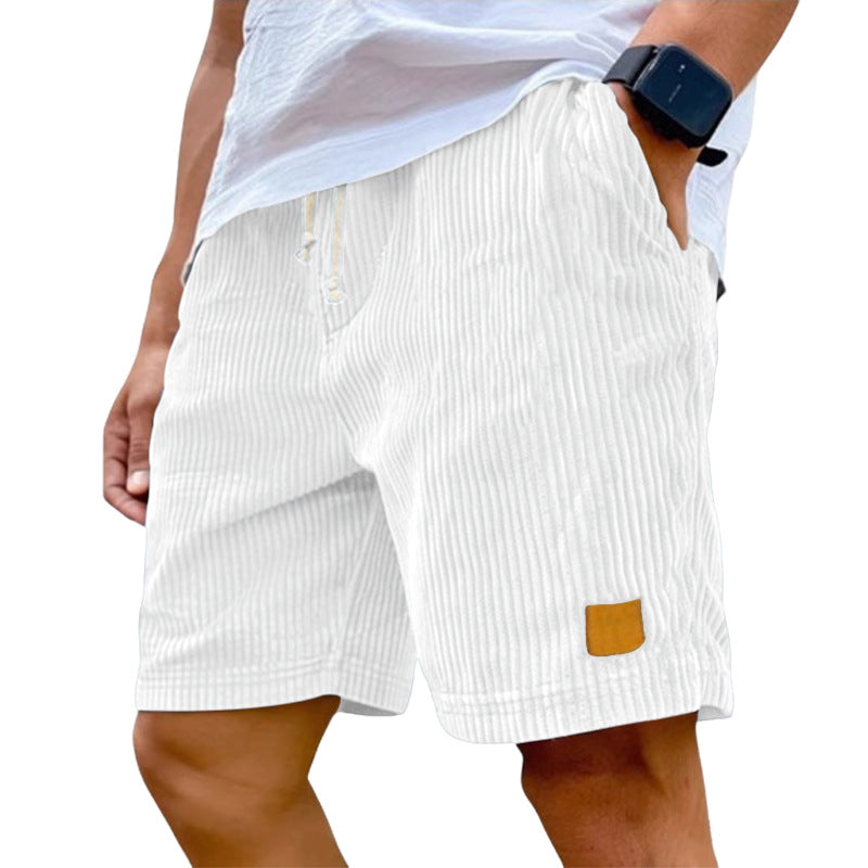 Feincord-Shorts für Herren mit elastischem Kordelzugbund