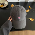Unisex-Baseballkappe mit Stickerei im Used-Look