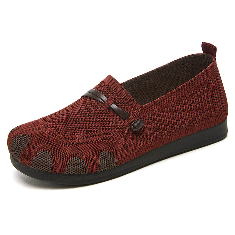 Damen Bequeme Slip-On Ballerinas mit flexiblem Obermaterial EB