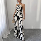 Damen Overall mit weitem Bein und modernem Muster EB