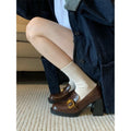 Damen elegante Blockabsatz-Pumps mit modischem Schnallenverschluss EB