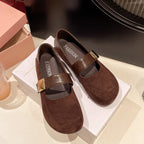 Damen Ballerina-Schuhe mit verstellbarem Riemen und weichem Innenfutter EB