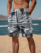 Herren stylische Bade-Shorts mit modernem Graphikmuster EB