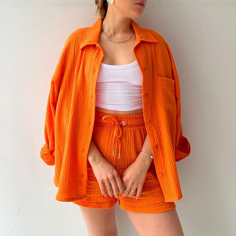Lässiges Oversized-Shirt und Shorts-Set für Damen