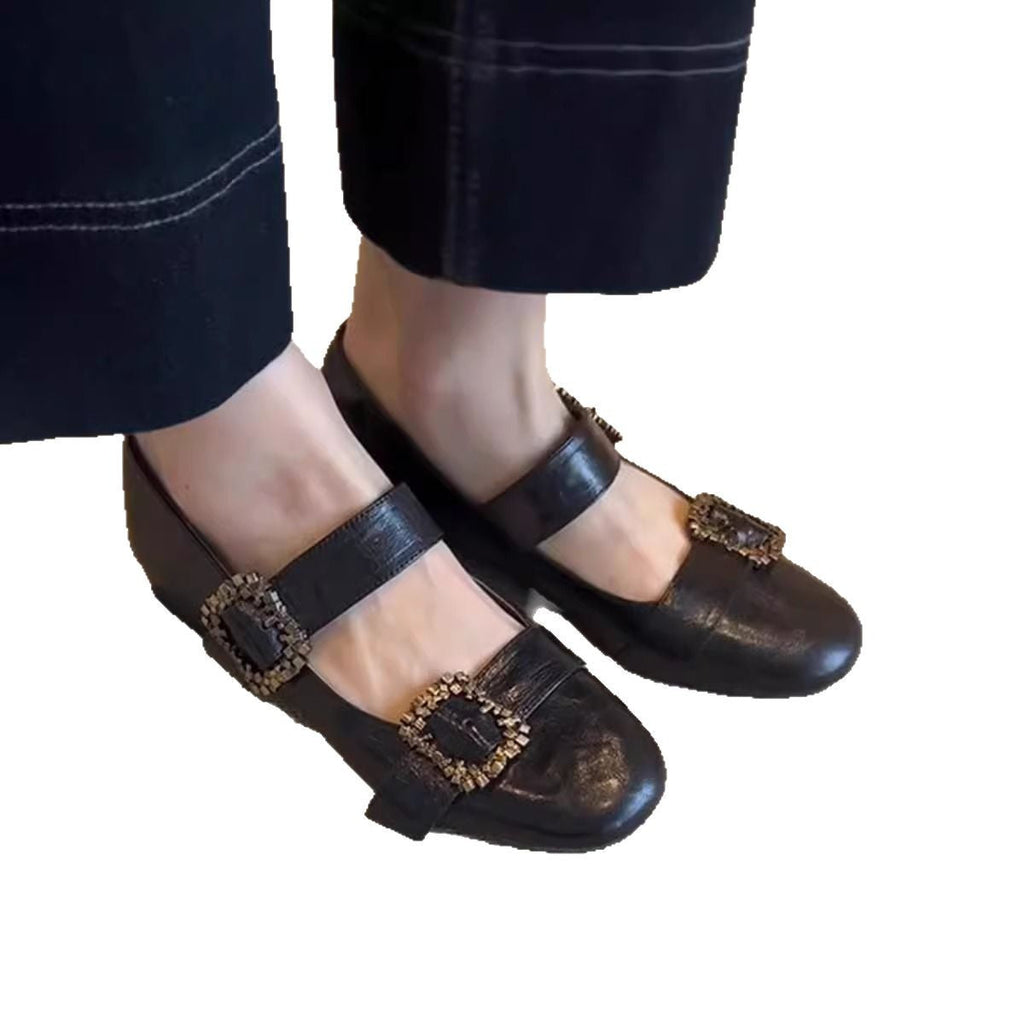 Damen elegante Ballerinas mit dekorativen Schnallen EB