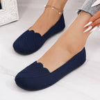 Damen bequeme Ballerinas mit elegantem Ziersaum EB