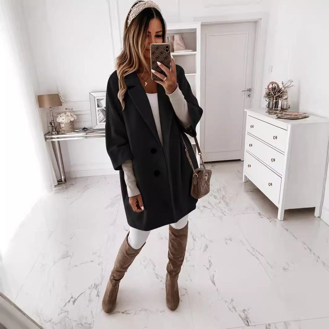 Damen Oversize Wollmantel EB