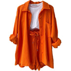 Lässiges Oversized-Shirt und Shorts-Set für Damen