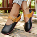 Damen bequeme Ballerinas mit verstellbarem Schnallenverschluss EB
