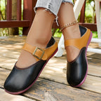 Damen bequeme Ballerinas mit verstellbarem Schnallenverschluss EB
