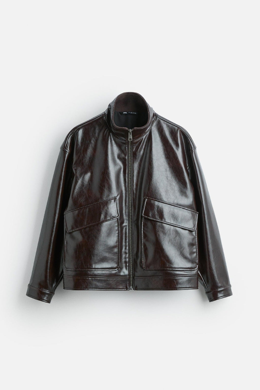 Damen Kunstlederjacke mit luxuriösen großen Taschen EB