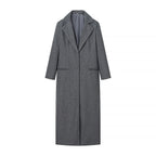 Damen eleganter Wintermantel mit hochschließendem Kragen und praktischen Taschen EB