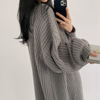 Damen Grober Strickcardigan mit offenem Schnitt und bequemen Ärmelabschlüssen EB