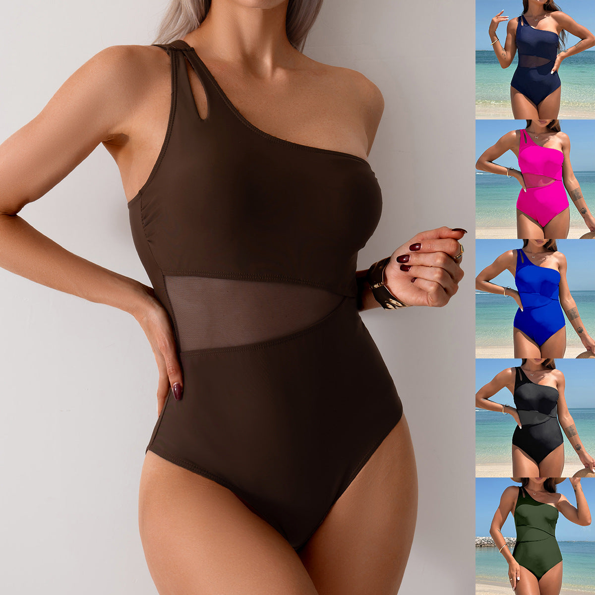 Eleganter Damen-Einteiler mit asymmetrischem Schnitt