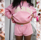 Damen-Freizeitset mit Oversized-Sweatshirt und Shorts