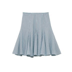 Damen ausgestellter Gingham-Rock mit Faltenwurf EB