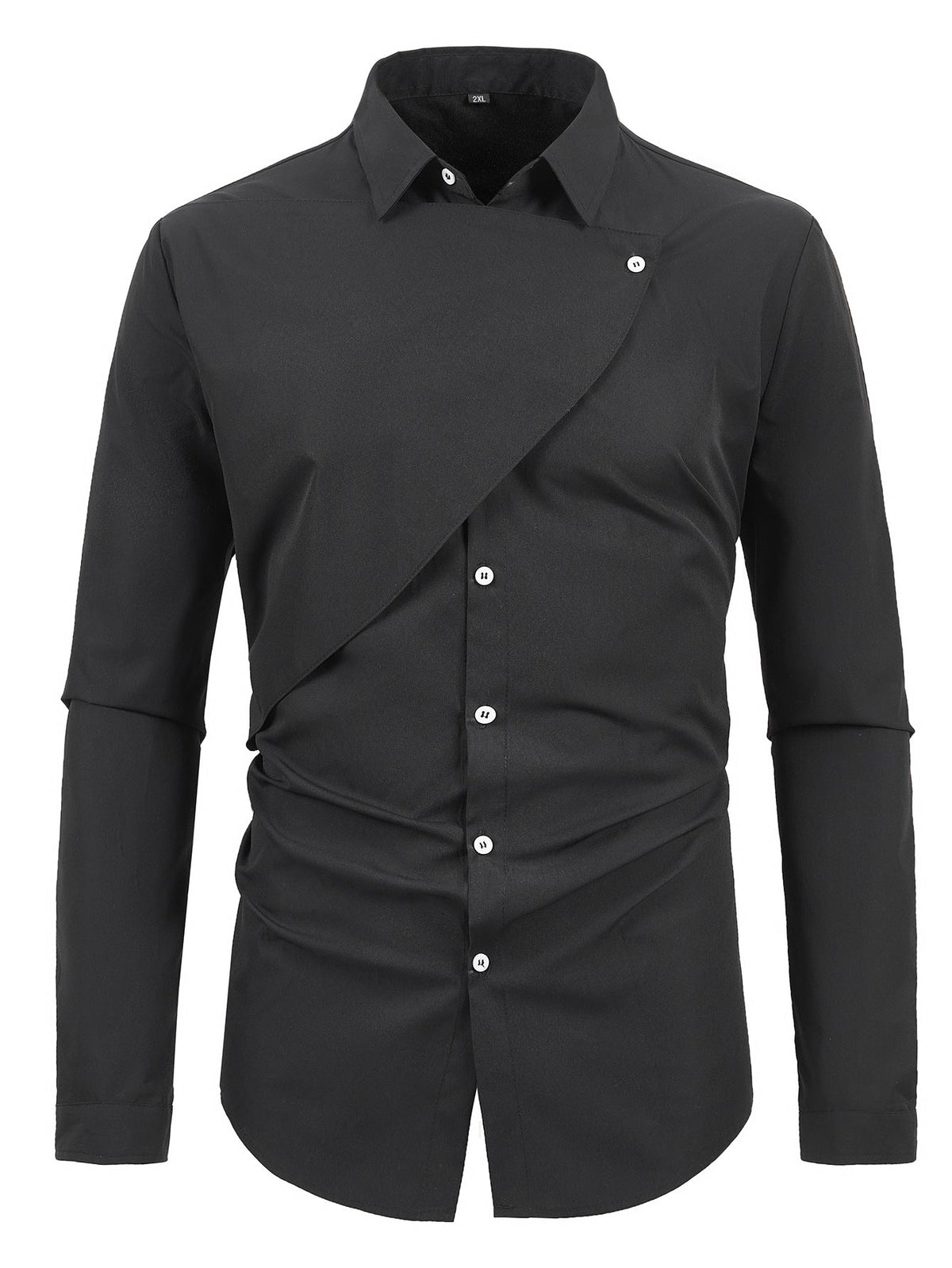 Herren Elegantes Kurzarmhemd mit asymmetrischem Design EB