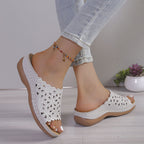 Damen Blumengestaltete Mules mit bequemem Fußbett und rutschfester Sohle EB