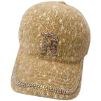 Luxuriöse Damen-Baseballkappe aus Fleece mit Verzierungen