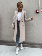 Damen eleganter Wollmantel im Oversized-Stil EB