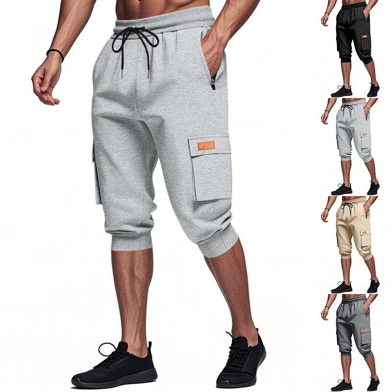 Herren modische Cargo-Shorts mit praktischen Seitentaschen und elastischem Bund EB