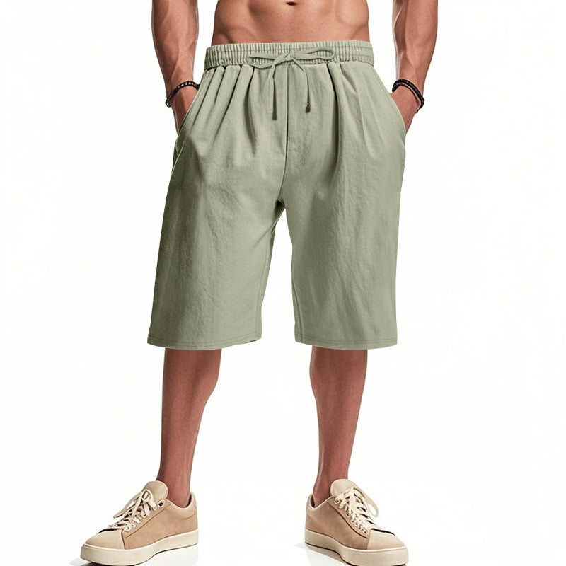 Herren nan lässige Bermudashorts aus Baumwollmix mit elastischem Bund Kordelzug und Seitentaschen EB