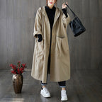 Damen Oversized Kapuzenmantel mit praktischen Taschen EB