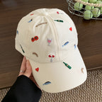Baseballkappe mit Blumenstickerei