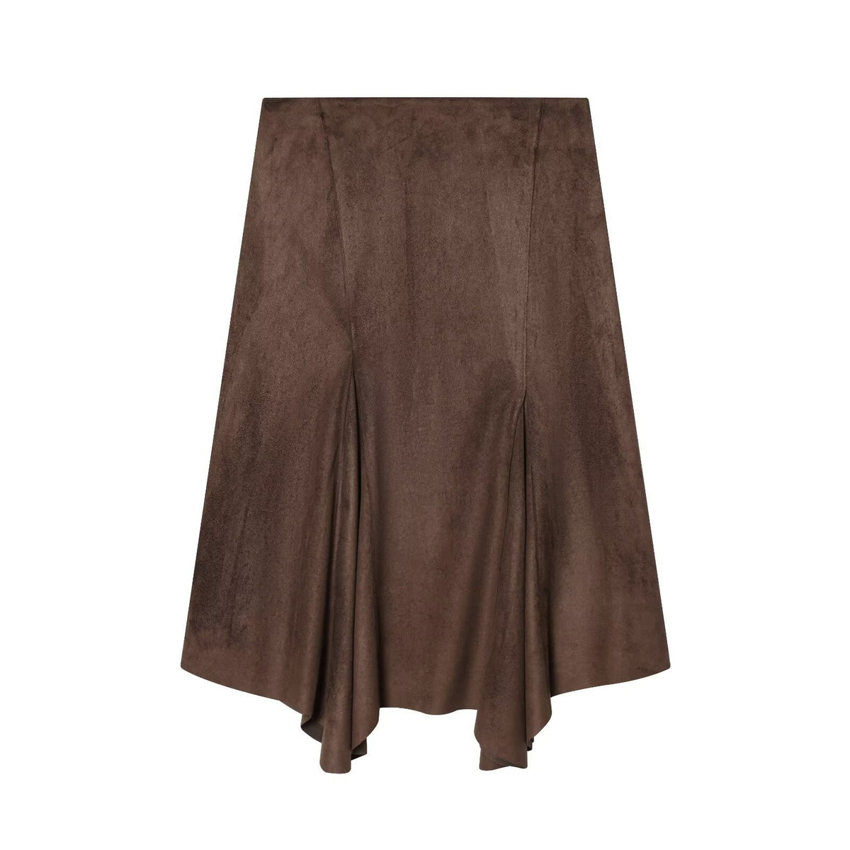 Damen A-linien Rock aus weichem Wildlederimitat mit elegantem Fall EB