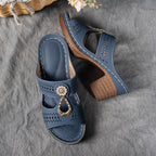 Damen bequeme Clogs mit modischem Cut-Out-Design und eleganter Applikation EB