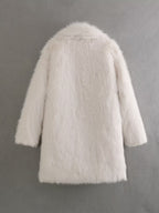 Damen Fleece-Mantel mit doppeltem Revers EB